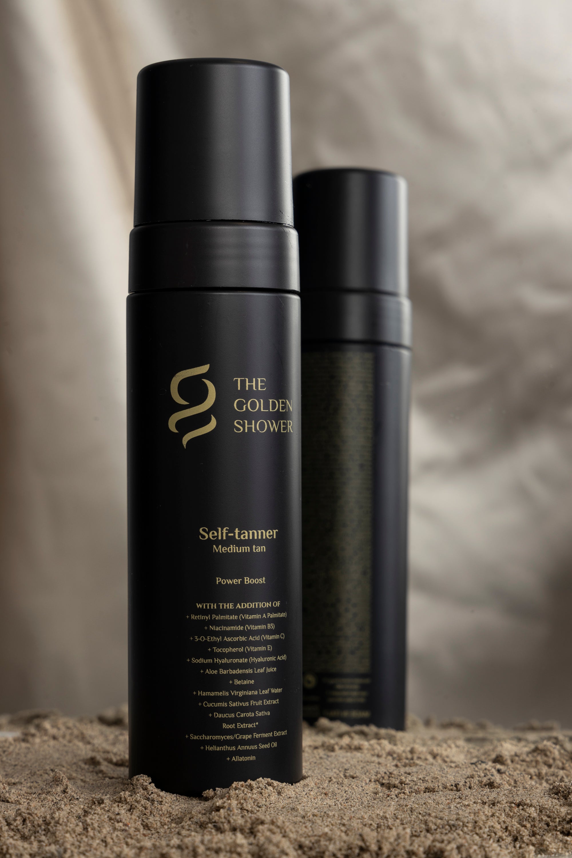 Power Boost self-tanning mousse medium tan - professional formula by Golden Shower Beauty